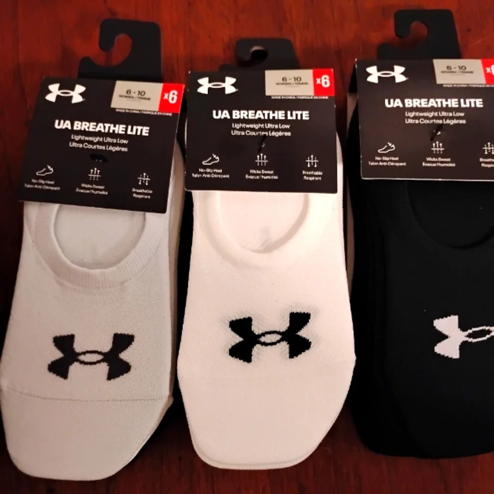 3 PKS UNDER ARMOUR BREATHE LITE LIGHTWEIGHT ULTRA LOW WOMEN'S SOCKS SZ 6-10 - Picture 1 of 4